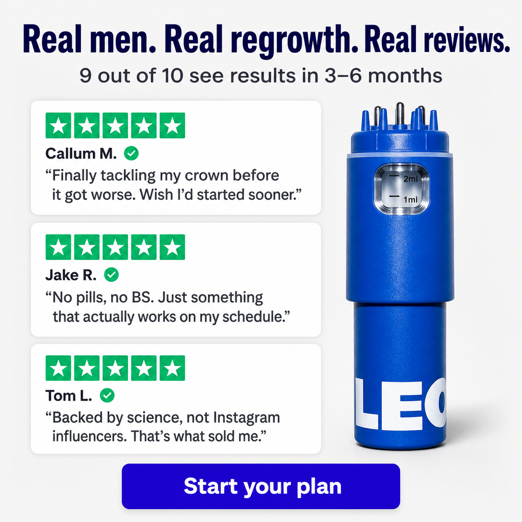 Leo review stack ad example