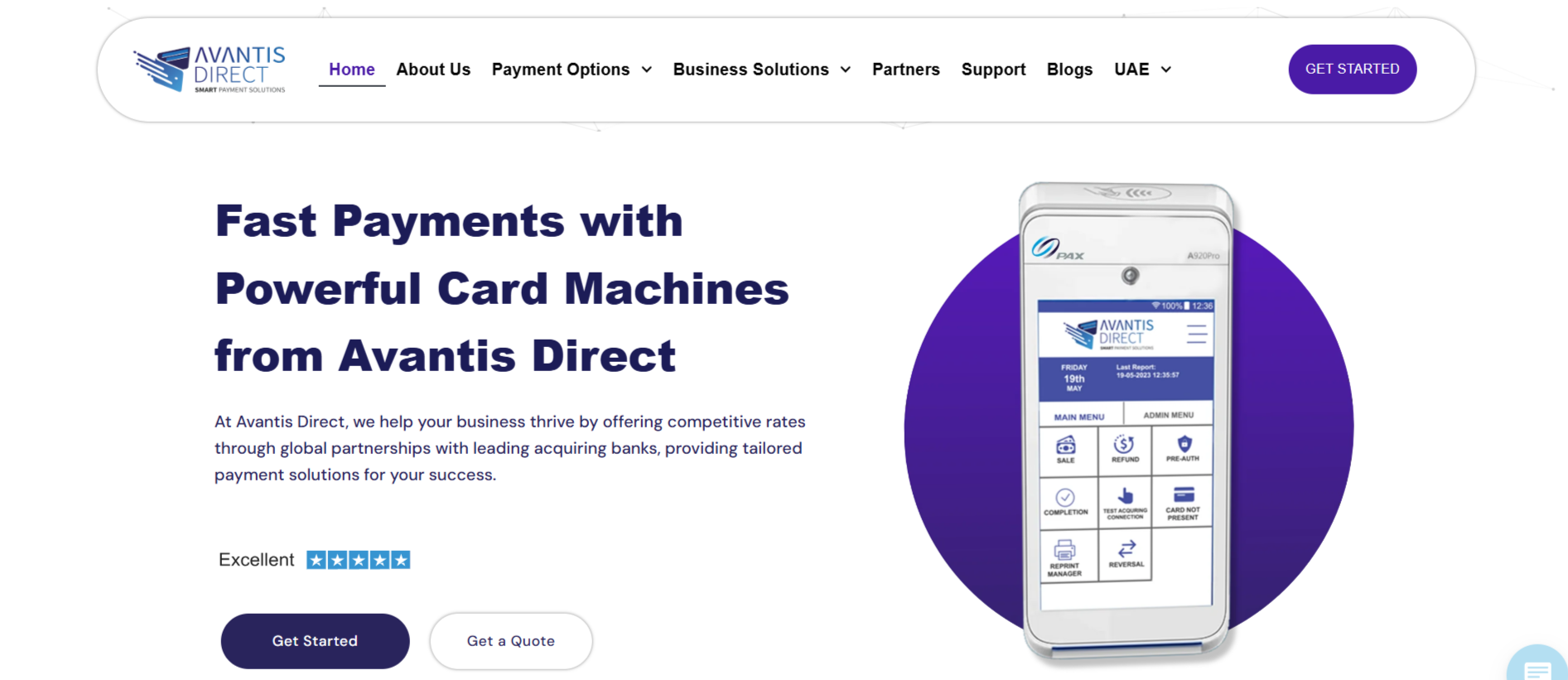 Screenshot of Advantis Direct website